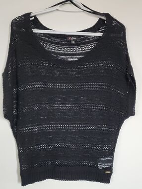 Guess Black Open-Knit Pullover